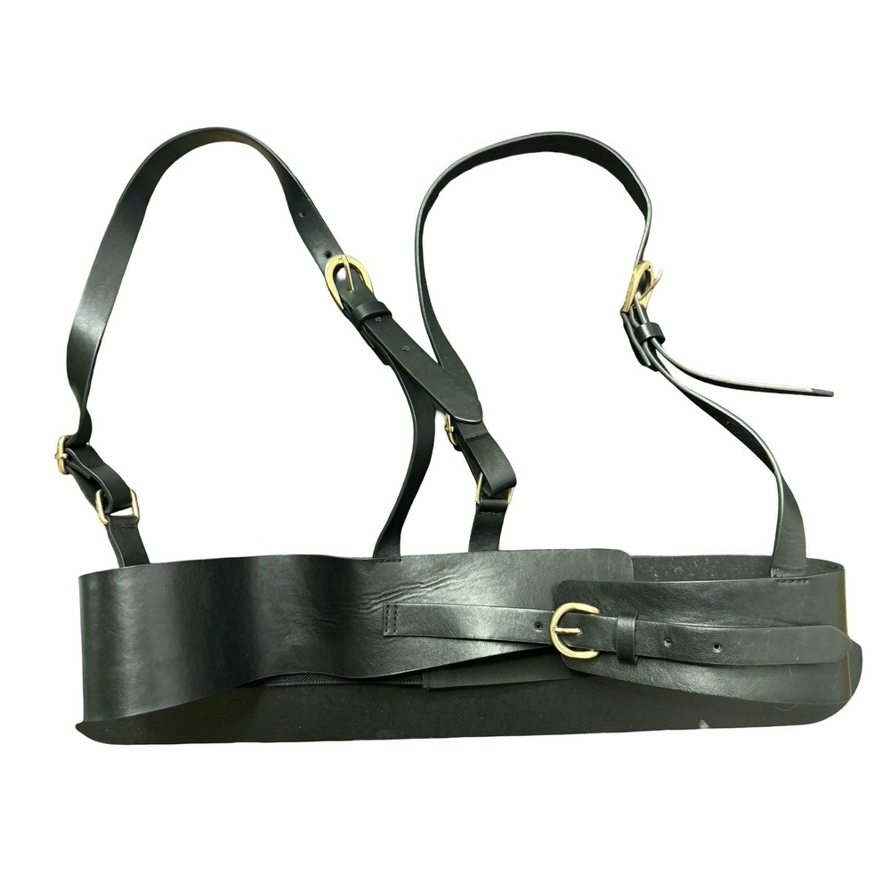 Eloquii Women's Faux Leather Harness‎ Chest Belt Black Size 18/20